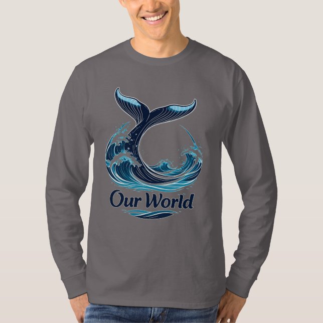 Our World Whale Tail Ocean Conservation T-Shirt (Vorderseite)