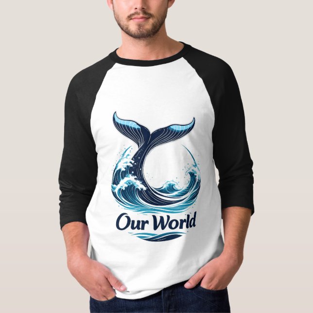 Our World Whale Tail Ocean Conservation T-Shirt (Vorderseite)