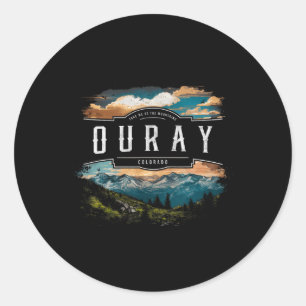 Ouray Berge Colorado Wandern Outdoor Vintage Runder Aufkleber