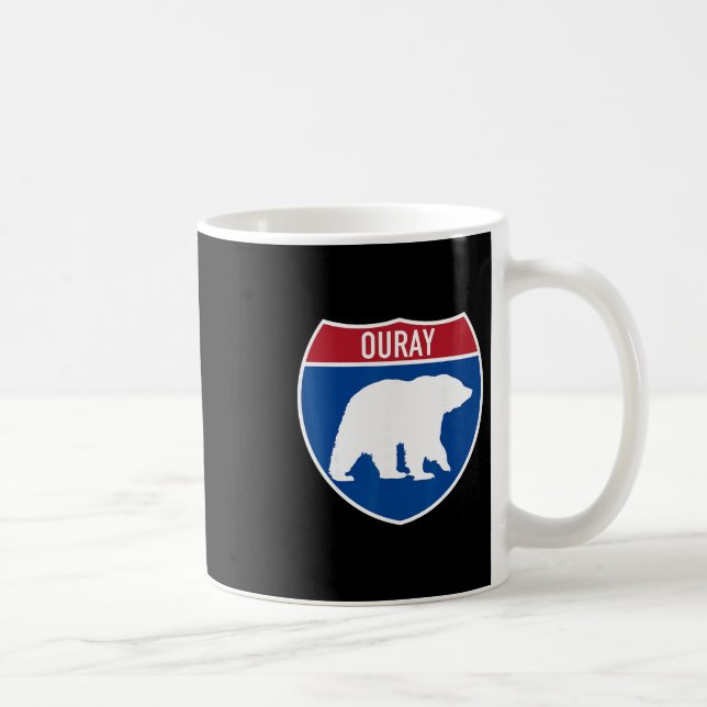 Ouray Colorado Bear Co Highway Interstate Schild S Kaffeetasse (Rechts)