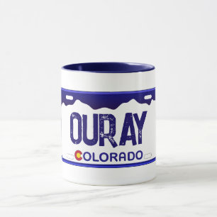 Ouray Colorado Blauer Nummernschild Tasse