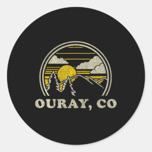 Ouray Colorado Co T Shirt Vintages Wandern Runder Aufkleber