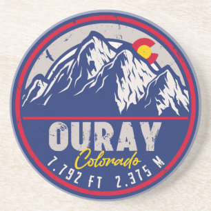 Ouray Colorado Flag Camping Hiking Souvenirs 80er Getränkeuntersetzer