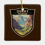 Ouray Colorado Reisen Vintag Keramikornament<br><div class="desc">Ouray in einem Vektor Art Stil. Ouray,  Colorado,  auch als die Schweiz von Amerika bekannt,  ist mit Abstand einer der unterbewertetsten Orte in Colorado.</div>
