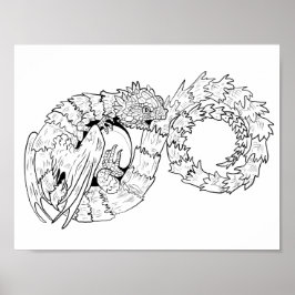 Ourboros Eternity Dragon Colorable Poster