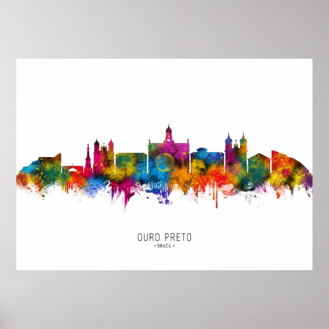 Ouro Preto Brasilien Skyline Poster (Vorne)