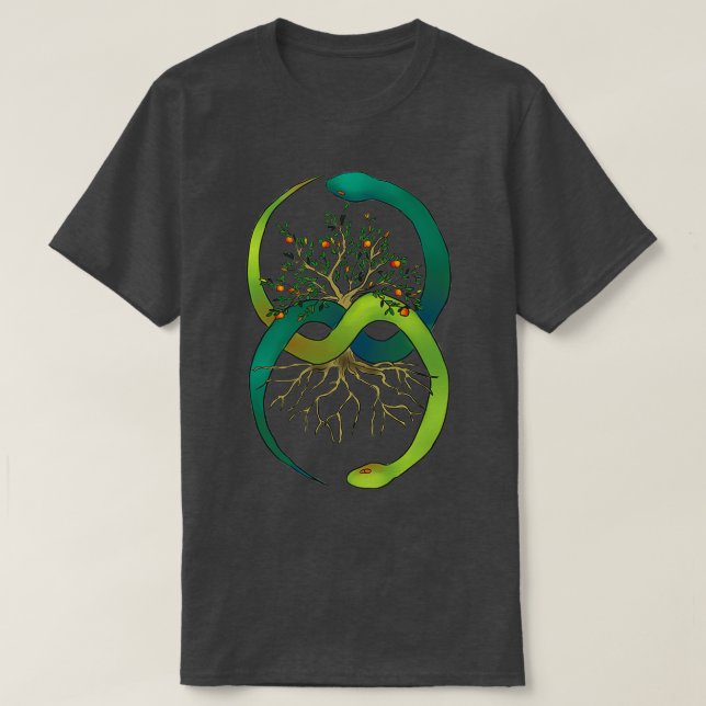 Ouroboros Baum des Lebens T-Shirt (Design vorne)