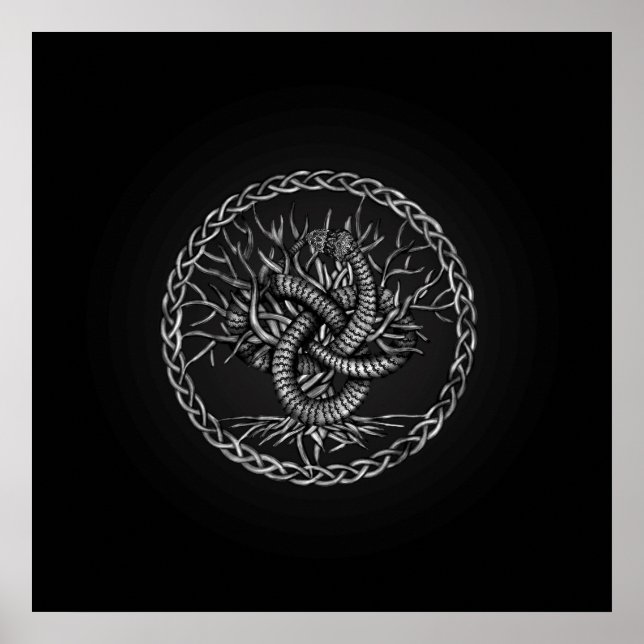 Ouroboros Celtic Knot with Tree of Life Poster (Vorne)