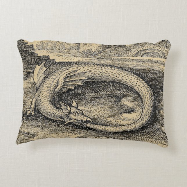 Ouroboros Dragon Kissen Für Draußen (Rückseite)