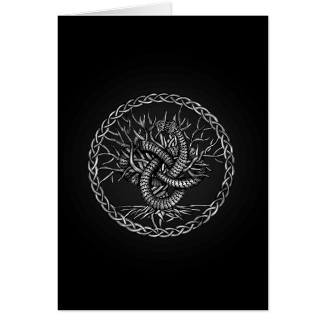 Ouroboros Keltische Knoten mit Baum des Lebens (Vorne)