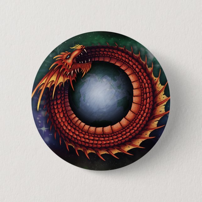 Ouroboros Knopf Button (Vorderseite)
