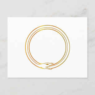 Ouroboros-Schlange goldene sich selbst verschlinge Einladungspostkarte
