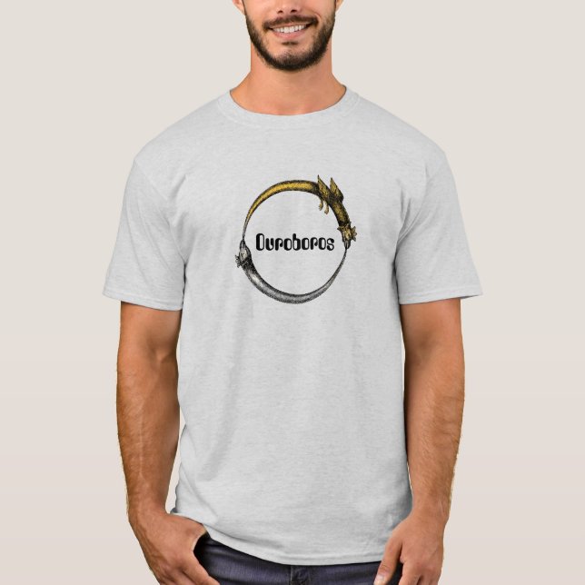 Ouroboros Snake und Dragon T-Shirt (Vorderseite)
