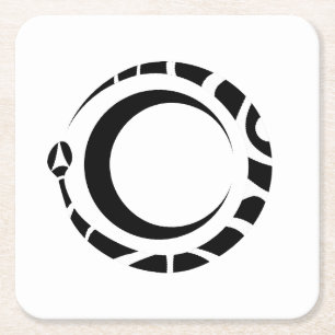 Ouroboros und Mond Rechteckiger Pappuntersetzer