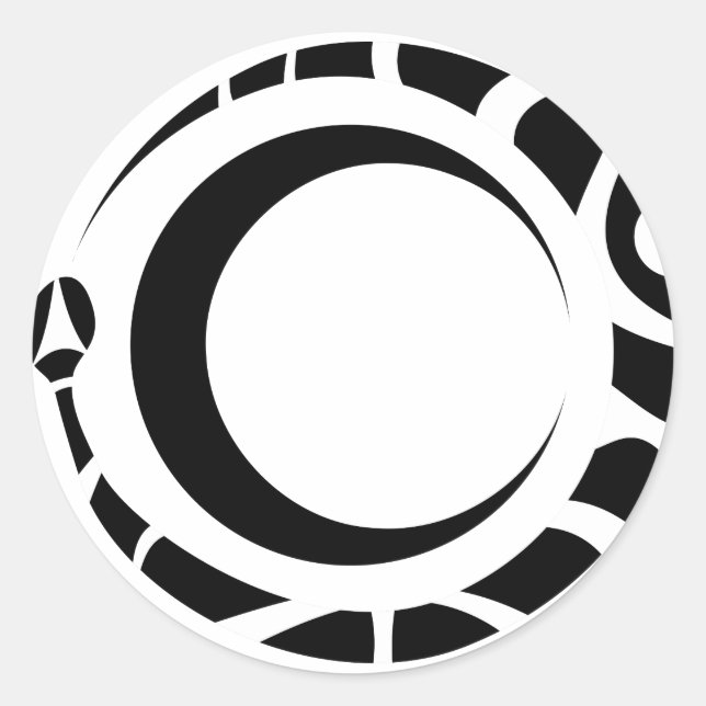 Ouroboros und Mond Runder Aufkleber (Vorderseite)