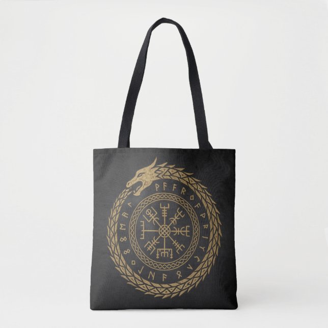 Ouroboros & Vegvisir - Norse Compass Rune Circle D (Vorderseite)