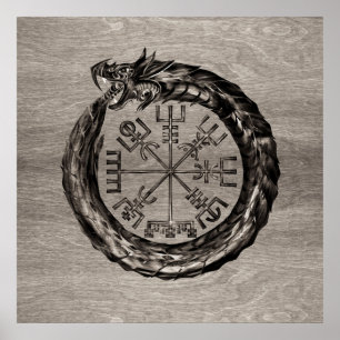 Ouroboros with Vegvisir Poster
