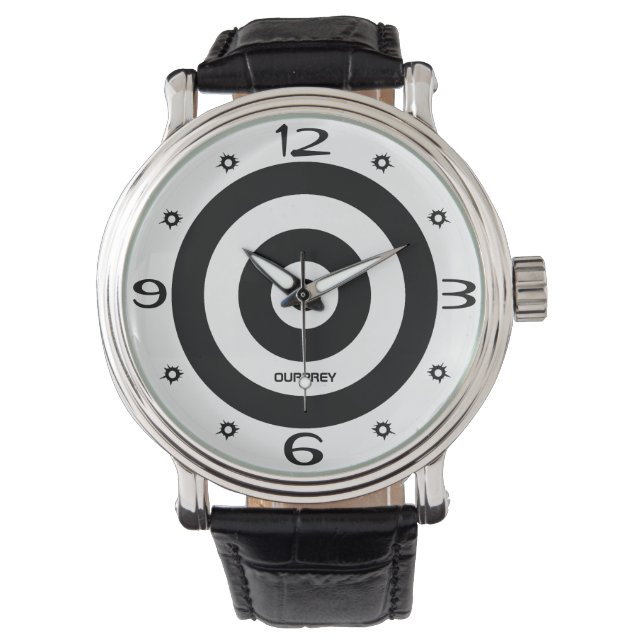 Ourprey Shooting Target Bullet Holdings Timepiece Armbanduhr (Vorderseite)
