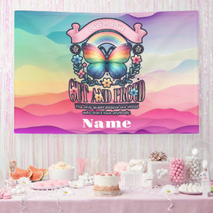 Out and Proud Gay Pride Party Banner