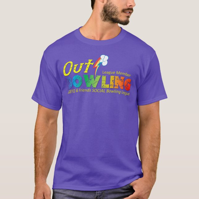 Out Bowling League - T-Shirt für Retro-Logos in Li (Vorderseite)