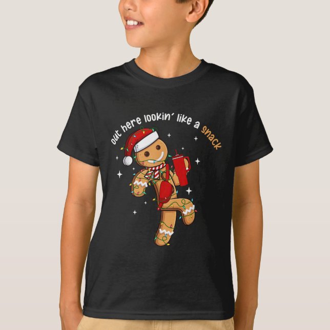 Out Here Looking Like A Snack Funny Xmas Light Gin T-Shirt (Vorderseite)