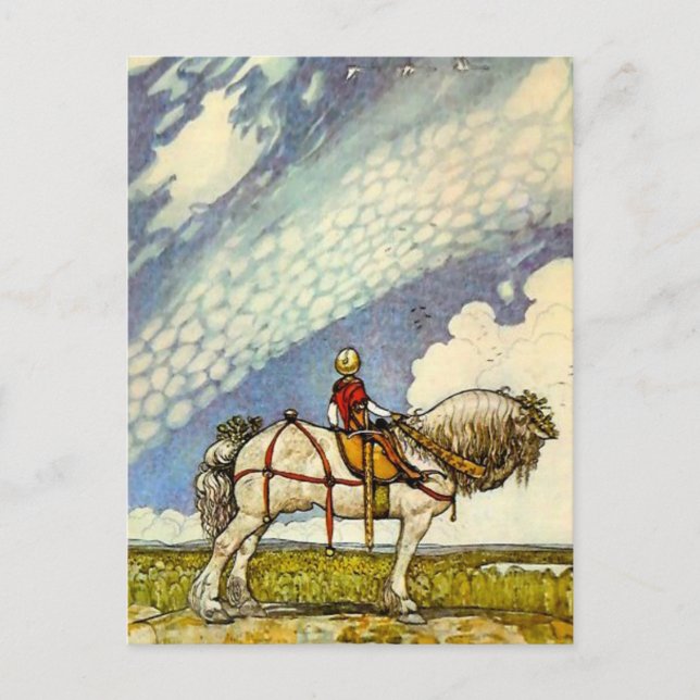 "Out In the Wide World" von John Bauer Postkarte (Vorderseite)