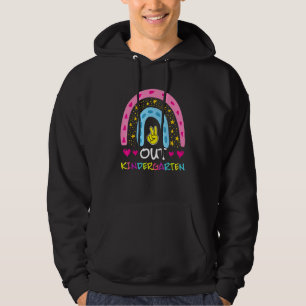 Out Kindergarten Rainbow Peace School Kinder Gradu Hoodie