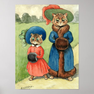 Out mit Tante von Louis Wain Poster