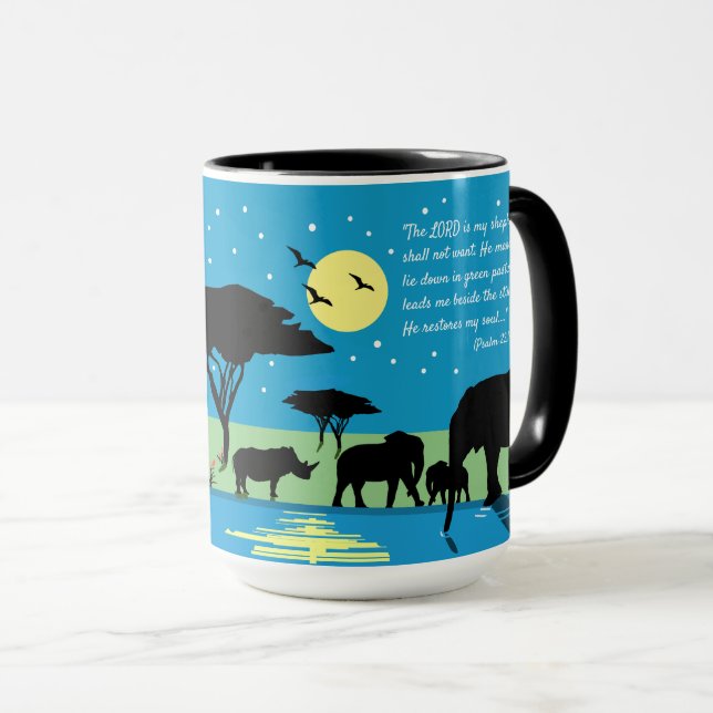 Out of Africa Tasse - Psalm 23 (VorderseiteRechts)