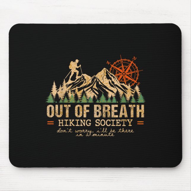 Out of Breath Wandergesellschaft Wandern Crew Happ Mousepad (Vorne)