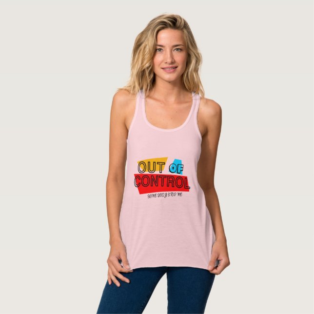 Out of Control – Bold Typography Statement Design Tank Top (Vorderseite Vollansicht)