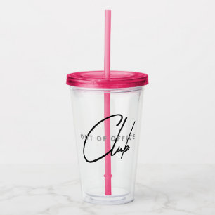 Out of Office Club Funny Glass für Party & Wochen Acryltrinkbecher