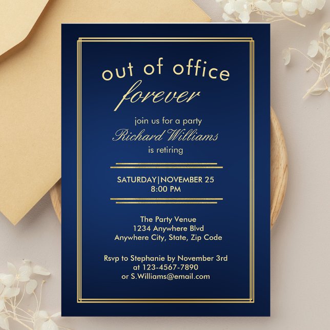 Out of Office Forever Corporate Retirement Party Einladung (Von Creator hochgeladen)