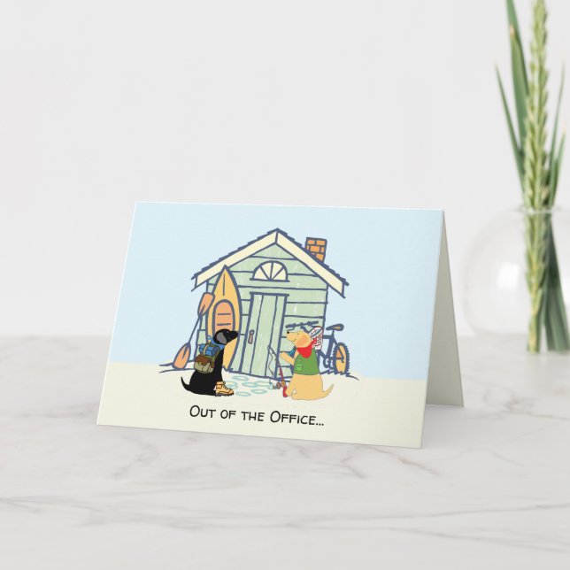 Out of Office Funny Dog Greeting Card Karte (Vorderseite)