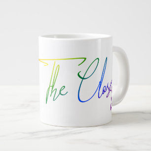 Out of the Closet LGBT Rainbow Flag Handwriting Jumbo-Tasse
