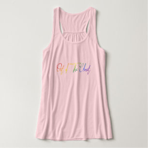 Out of the Closet LGBT Rainbow Flag Handwriting Tank Top