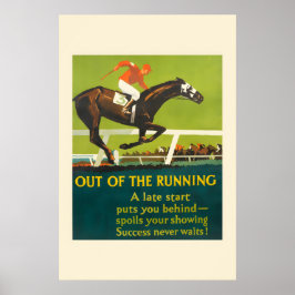 Out of the Running 1920s Mather Business Horse Poster