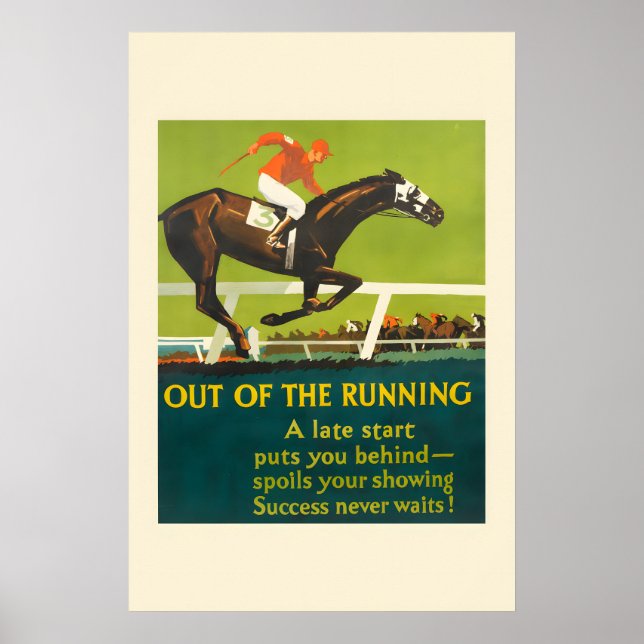 Out of the Running 1920s Mather Business Horse Poster (Vorne)