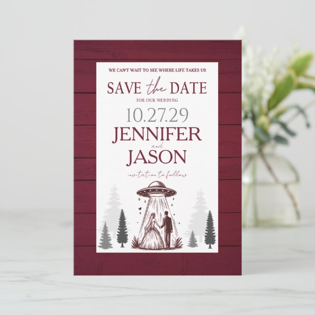 Out of this World Save The Date (Stehend Vorderseite)