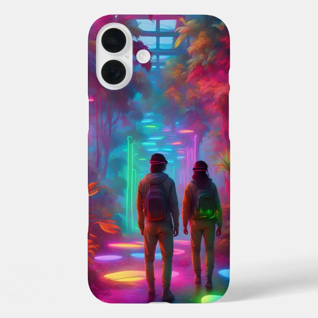 Out of this World - Virtual Reality Neon Dschungel Case-Mate iPhone Hülle (Rückseite)
