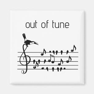 Out of Tune, Toucan & Songbirds Musical Staff Magnet