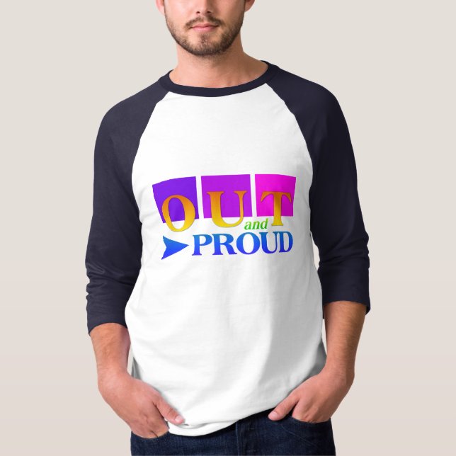 OUT & PROUD Shirt - wählen Sie Stil & Farbe (Vorderseite)