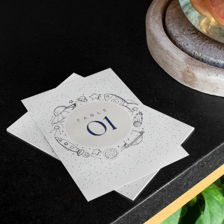 Out to space Birthday Party Table Flat card Einladung
