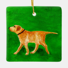 Out Walking the Dog Keramikornament