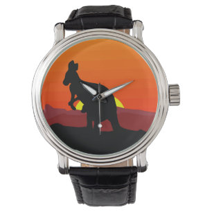 Outback Australian Kangaroo bei Sunset Armbanduhr