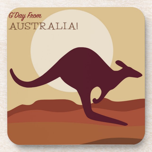 Outback Kangaroo Untersetzer (Vorderseite)