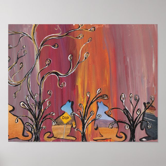 Outback Kangaroos Print Poster (Vorne)