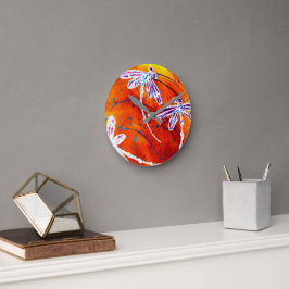 Outback Libellen-Tanz Runde Wanduhr