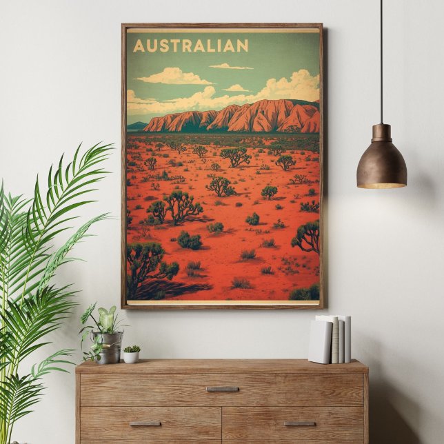 Outback Odyssey – Retro Australische Wüstenreise  Poster (Von Creator hochgeladen)