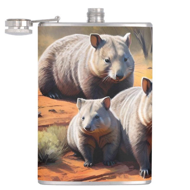 Outback Trio: Wombat Wanderers Flachmann (Geöffnet)